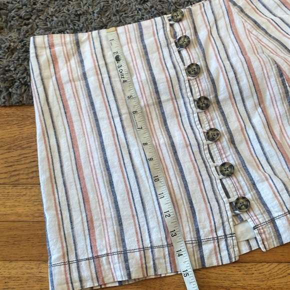 Free People Stripes On Sunday Mini Skirt Button Down Size 6 - Picture 9 of 9